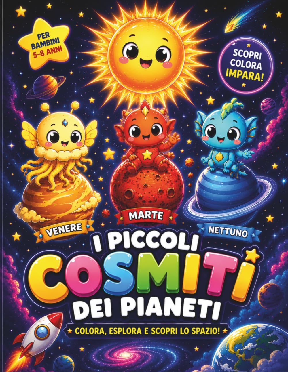 I Piccoli Cosmiti dei Pianeti: Colora, esplora e scopri lo spazio!