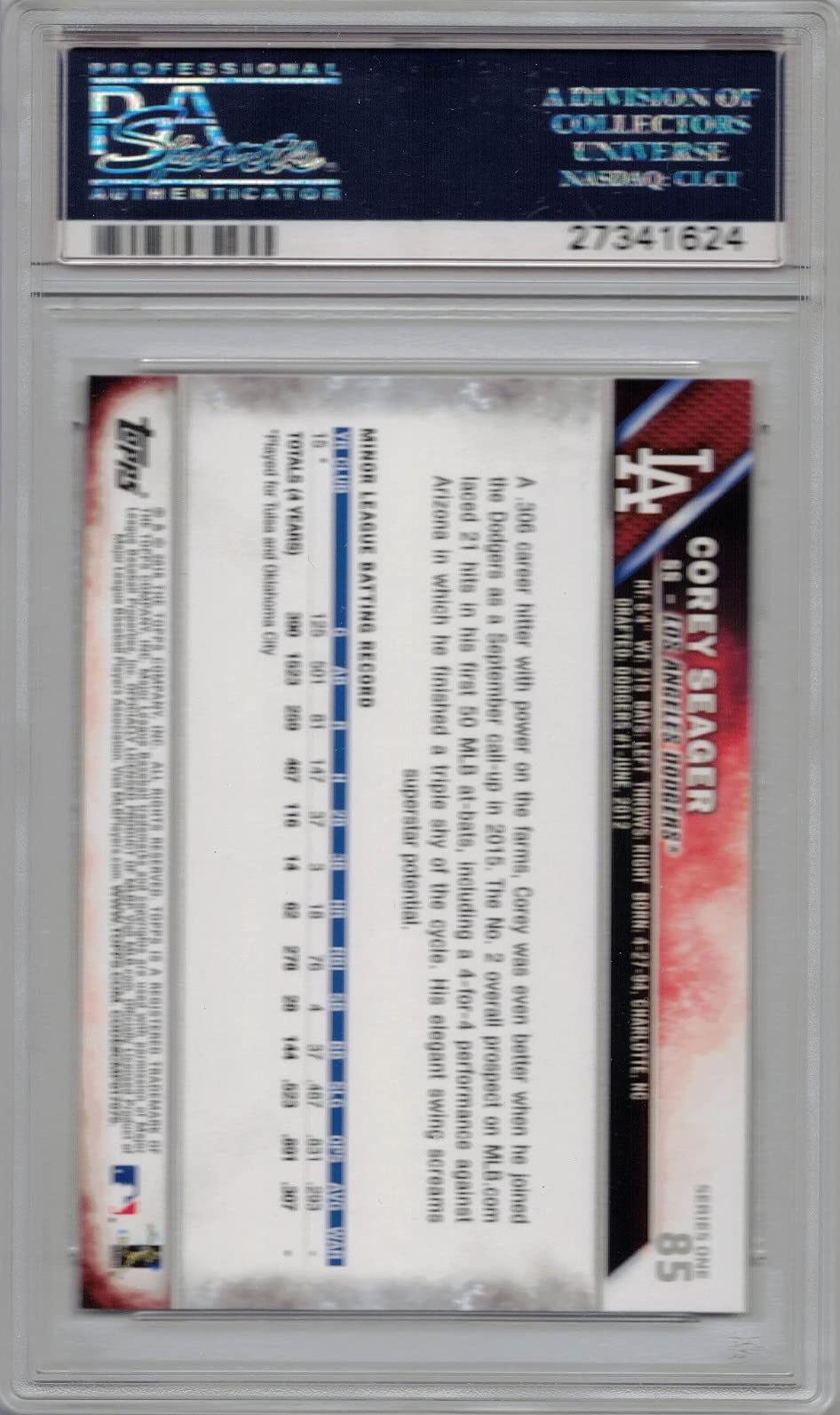 Amazon.com: 2016 Topps Corey Seager Rookie Card PSA 10 Gem Mint