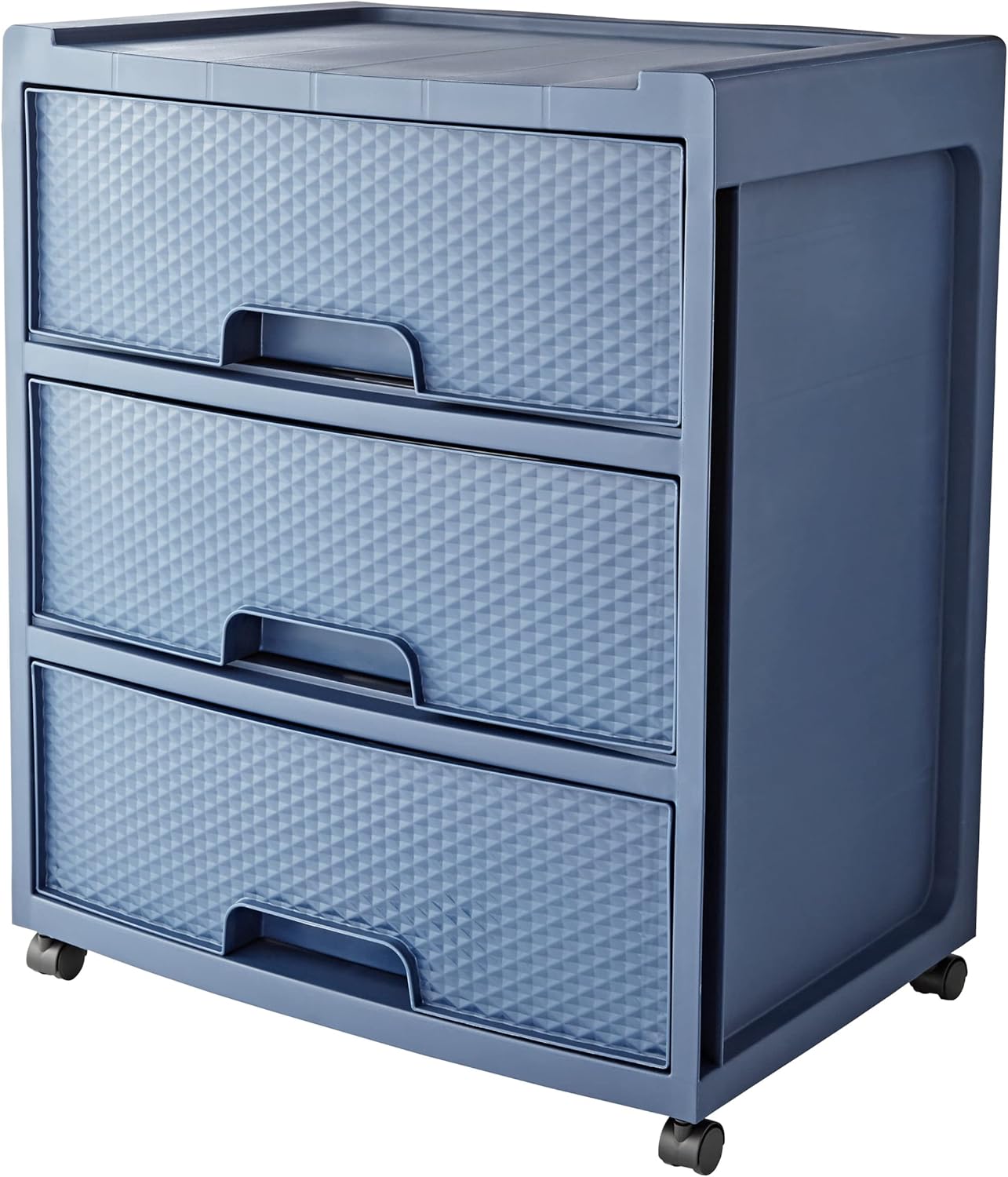 Amazon.com: 3-Drawer Wide Diamond Plastic Storage Cart with Wheels ...