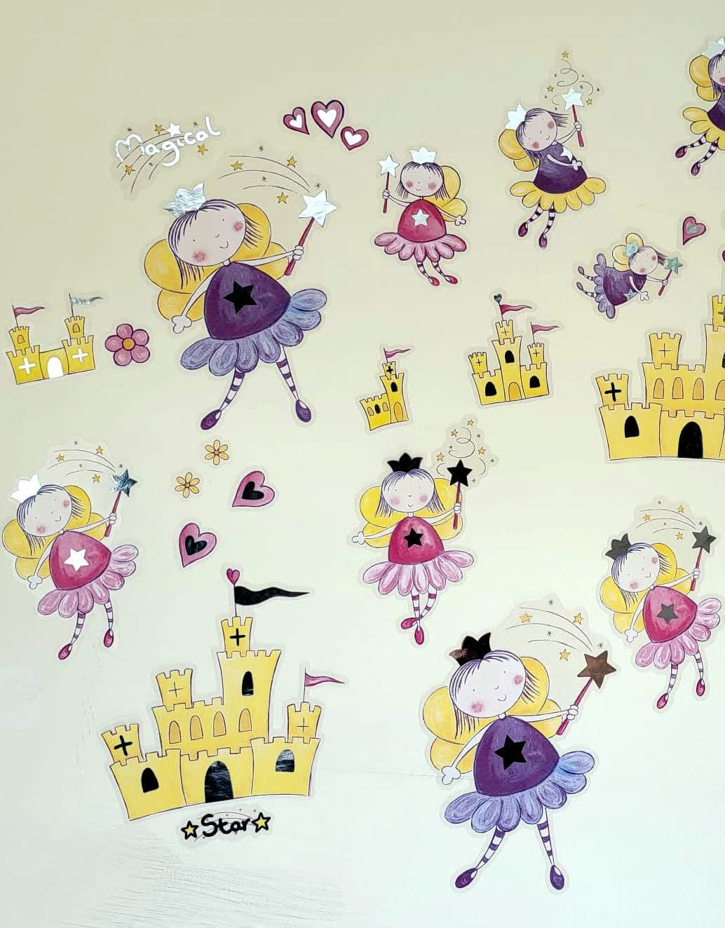 Stickers autocollants motif fées pour décoration murale chambre enfant
