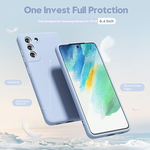 Miniatura 3 de oakxco Funda para teléfono Samsung Galaxy S21 FE 5G de silicona líquida, bonita funda de gel de TPU suave delgada y delgada de goma suave