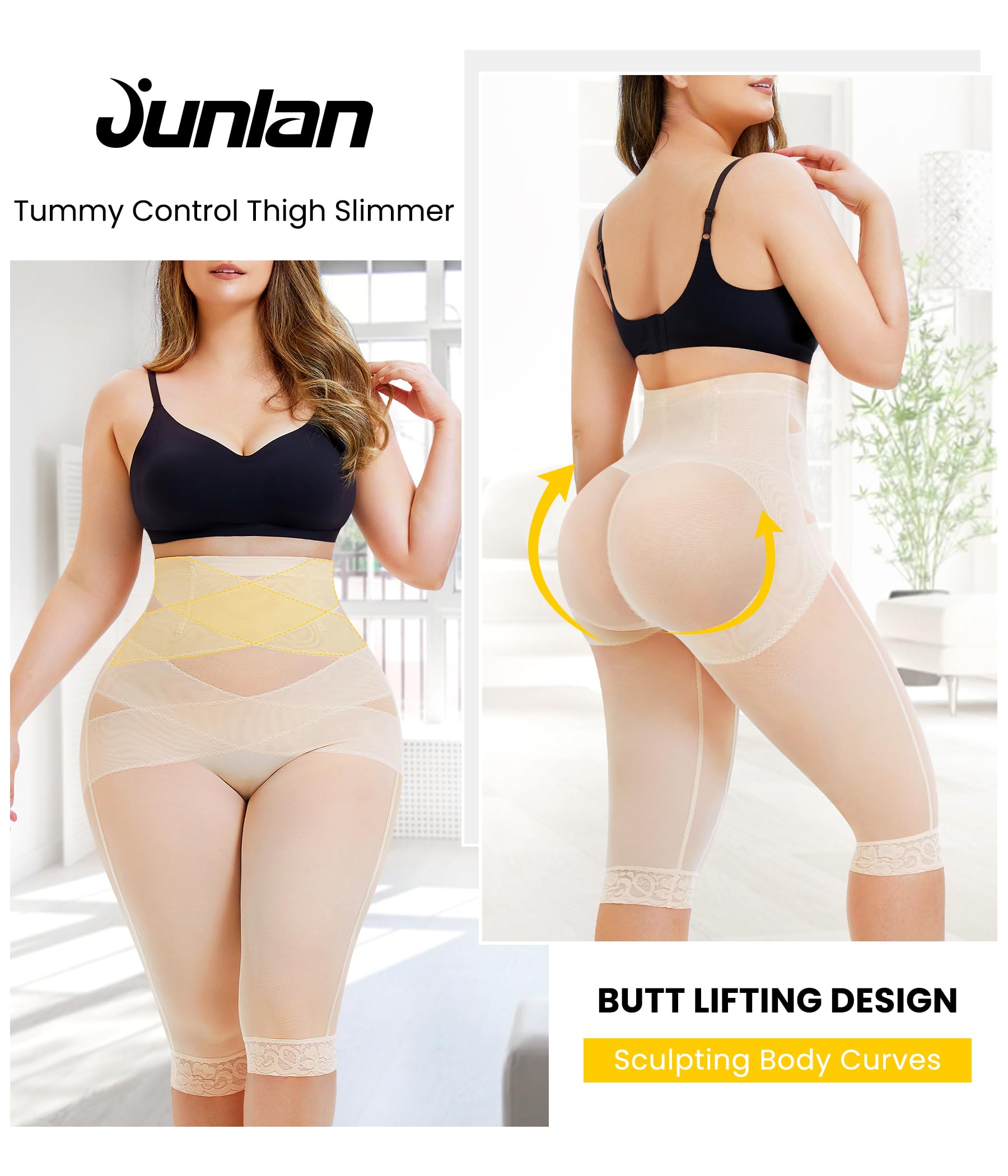 Junlan Guaina Contenitiva Donna Pancia Piatta Mutande Contenitive Intimo Modellante Pancera Vita Alta Body Shaper Invisible Post Parto Snellente Senza Cuciture
