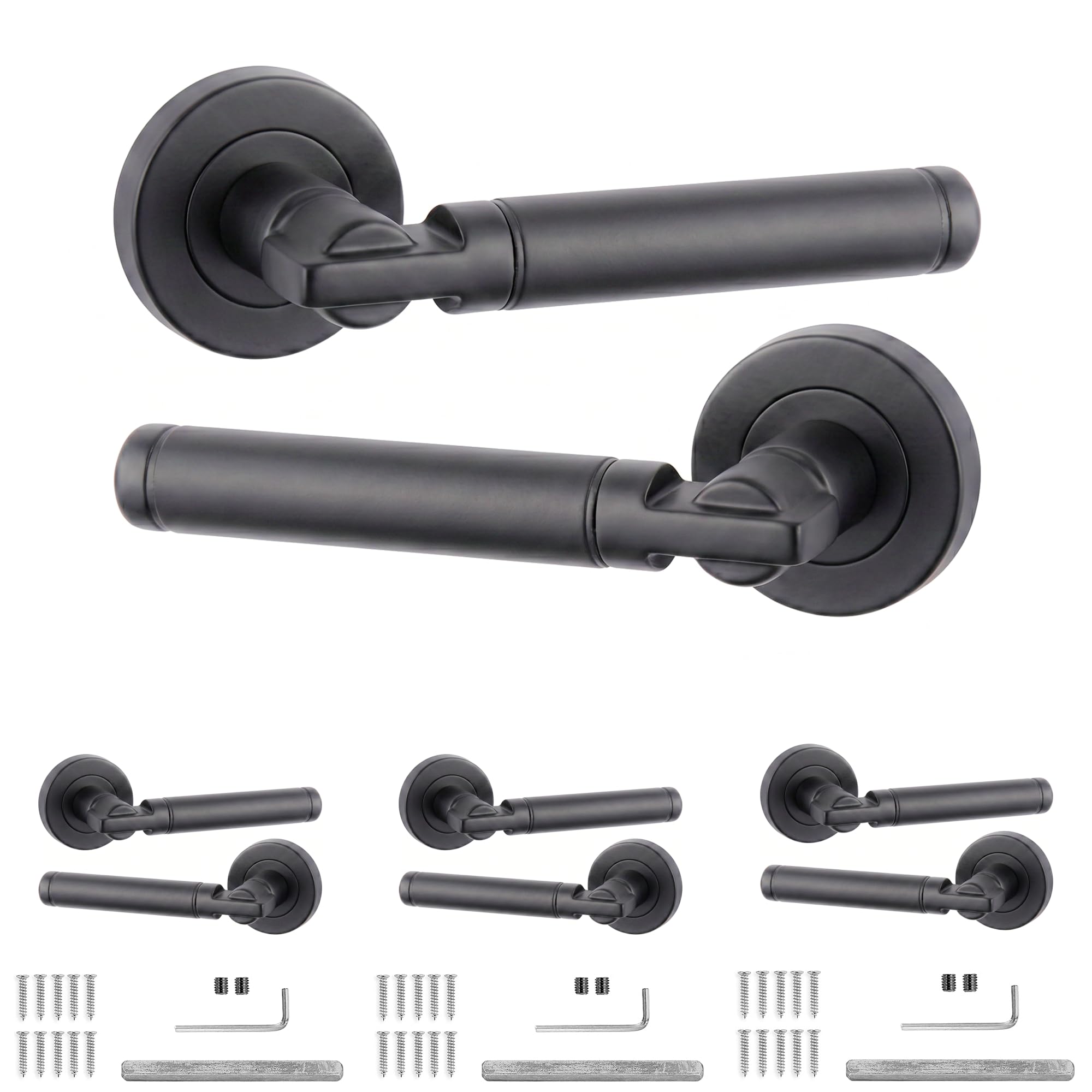Decoranddecor Enigma Matt Black Internal Door Handles 4 Pack