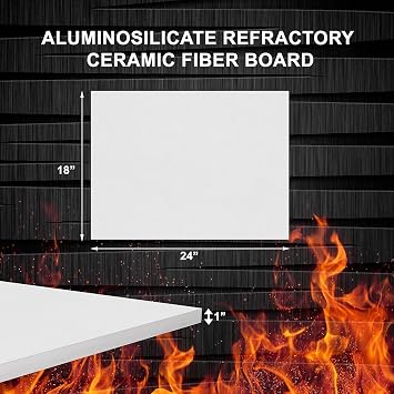 2 Pack Ceramic Fiber Board, 2300F Rated, 1 x 18 x 24, Fireproof Board