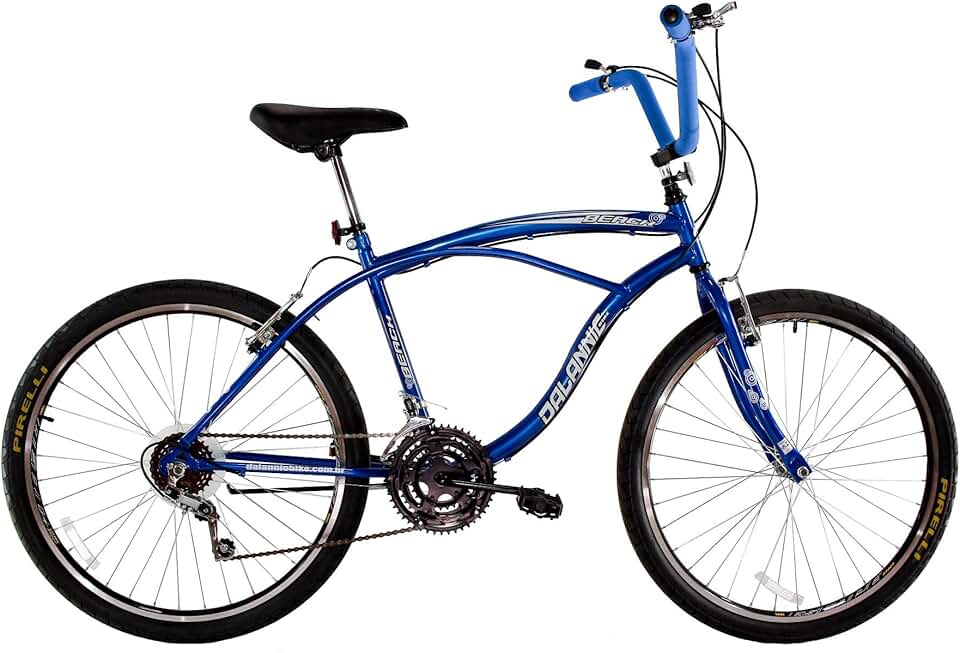 Bicicleta Aro 26 Masculina Beach 18 Marchas Azul
