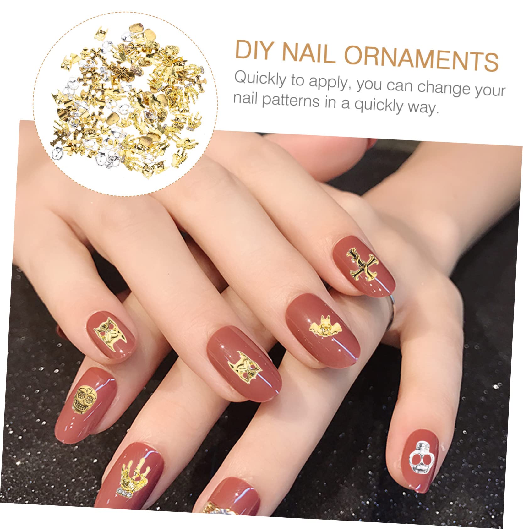 Beaupretty 360pièces Charms De Nail Art Forme De Crâne Pour Décoration Téléphones Accessoires Halloween