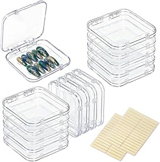 Nagelaufbewahrungsboxen zum Aufdrücken, 16 Stück Acryl Press on Nails Box & Organizer für Künstliche Fingernägel, Aufbewahrung und Display für Nagelstudio