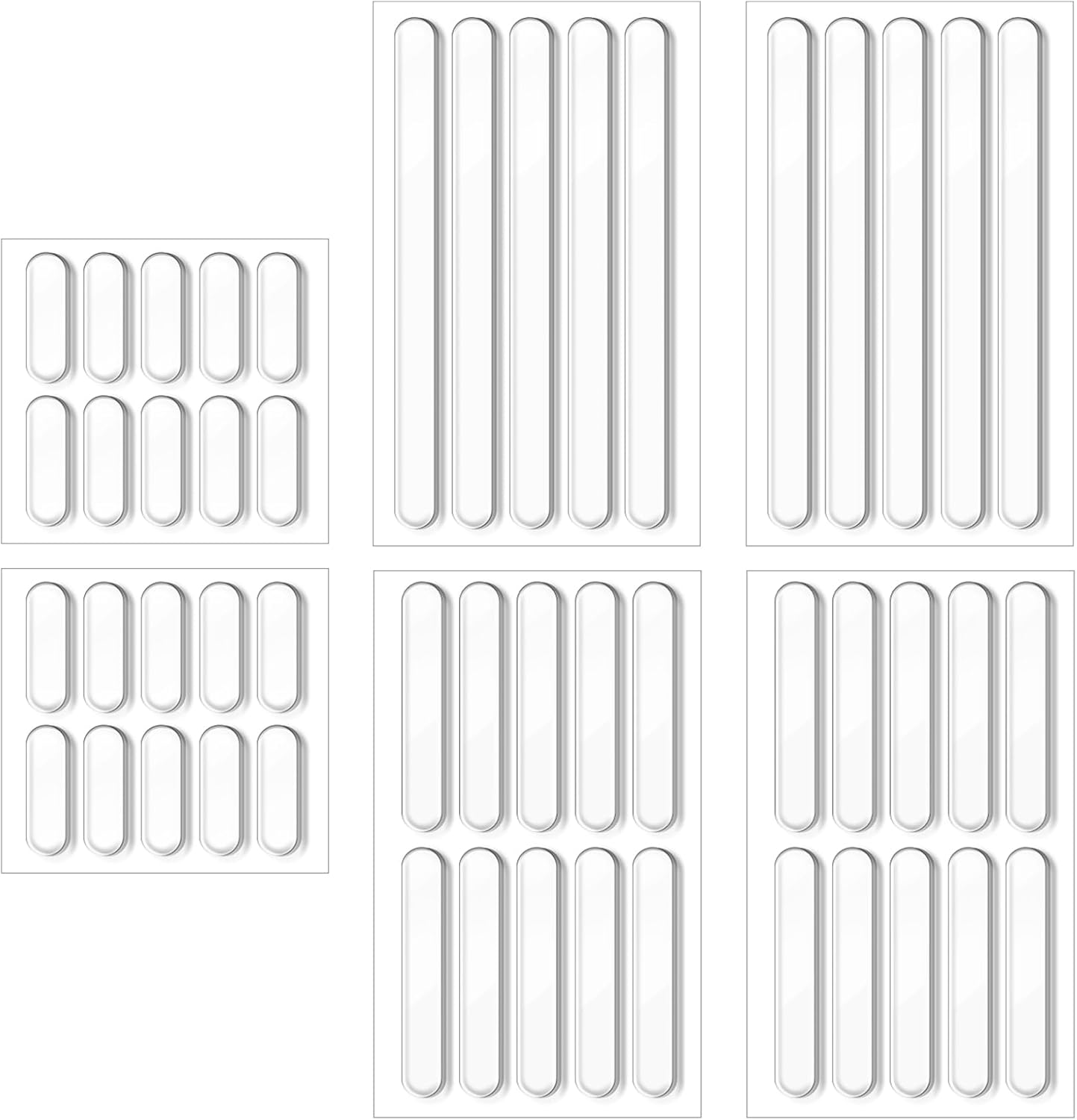 34 Pcs Cabinet Door Bumper, 3 Sizes Clear Rubber Bumpers Self Adhesive, Silicone Cabinet Bumpers, Anti Collision Pad for Refrigerator Entrance Cabinet-Doors, Toilet Covers, Table Corners