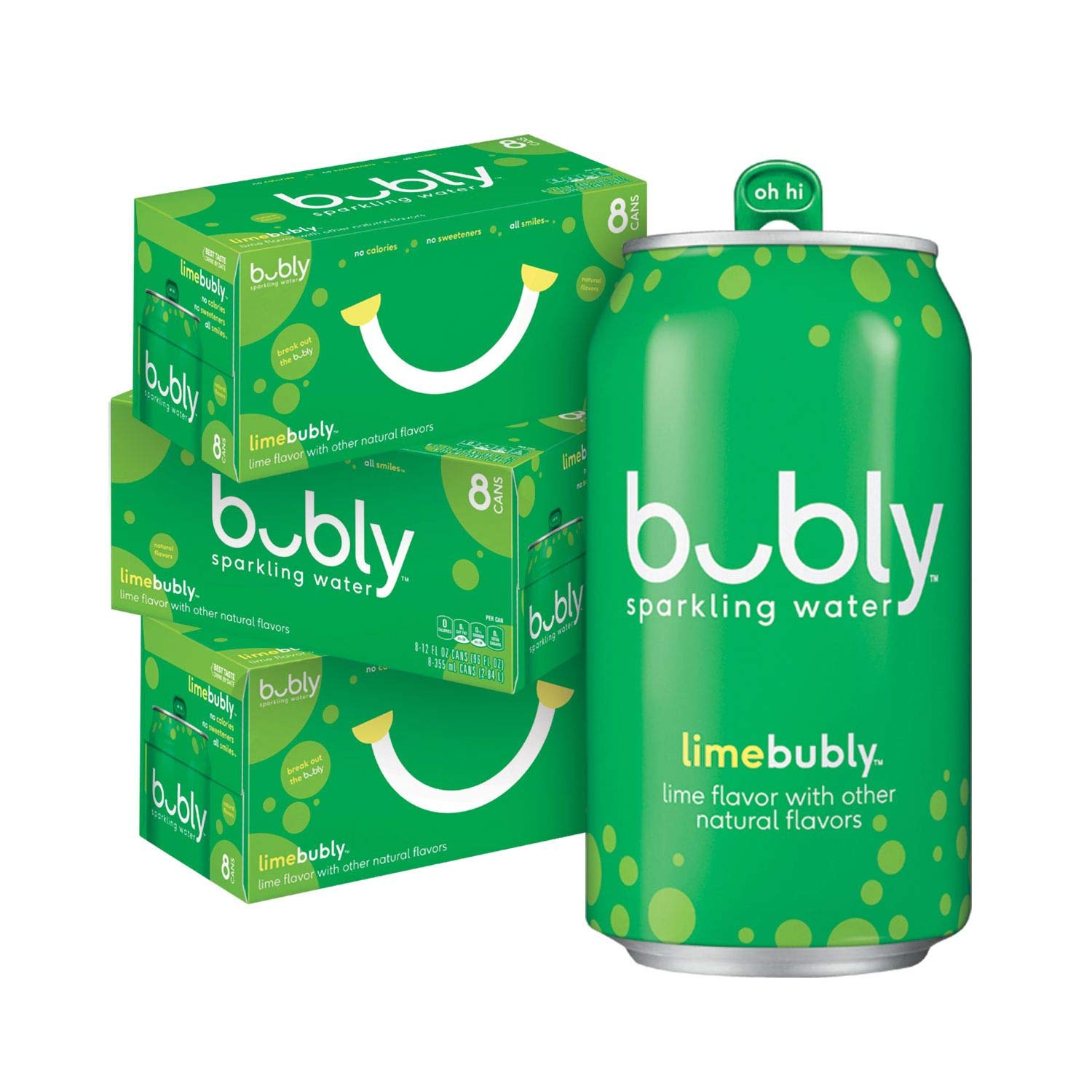 bubly Sparkling Water, The Super Mario Galaxy Movie Lime, Zero Sugar & Zero Calories, 12 Fl Oz Cans (Pack of 8)
