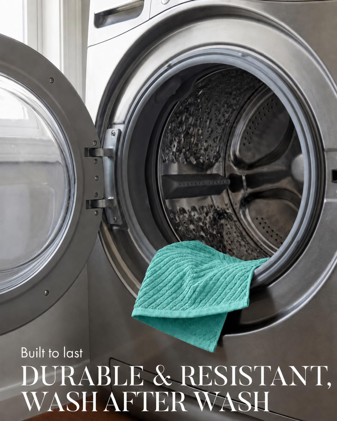 Bumble Towels Geschirrtücher 6er Pack / 16 x 25/41 x 63 cm/Premium Ultra Absorbent Cotton/Schnelltrocknende Geschirrtücher/Diagonal Weave Thick 2-Ply (Aqua)