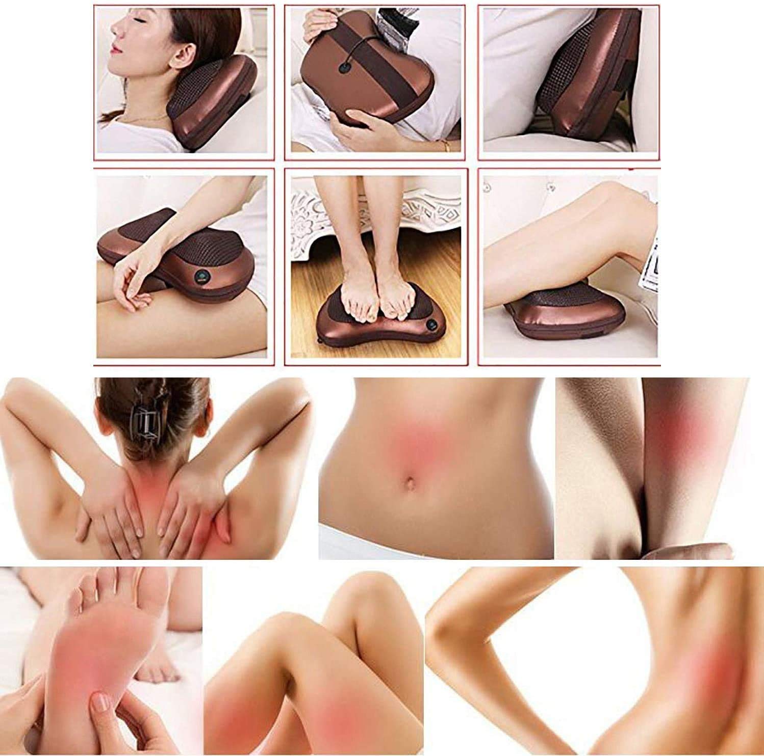 Spefez Corded Electric Neck and Back Massager Pillow, Shiatsu Kneading Massage with Heat for Shoulders, Lower Back, Waist, Legs, Foot and Full Body Muscle Pain Relief (Multicolour) 4