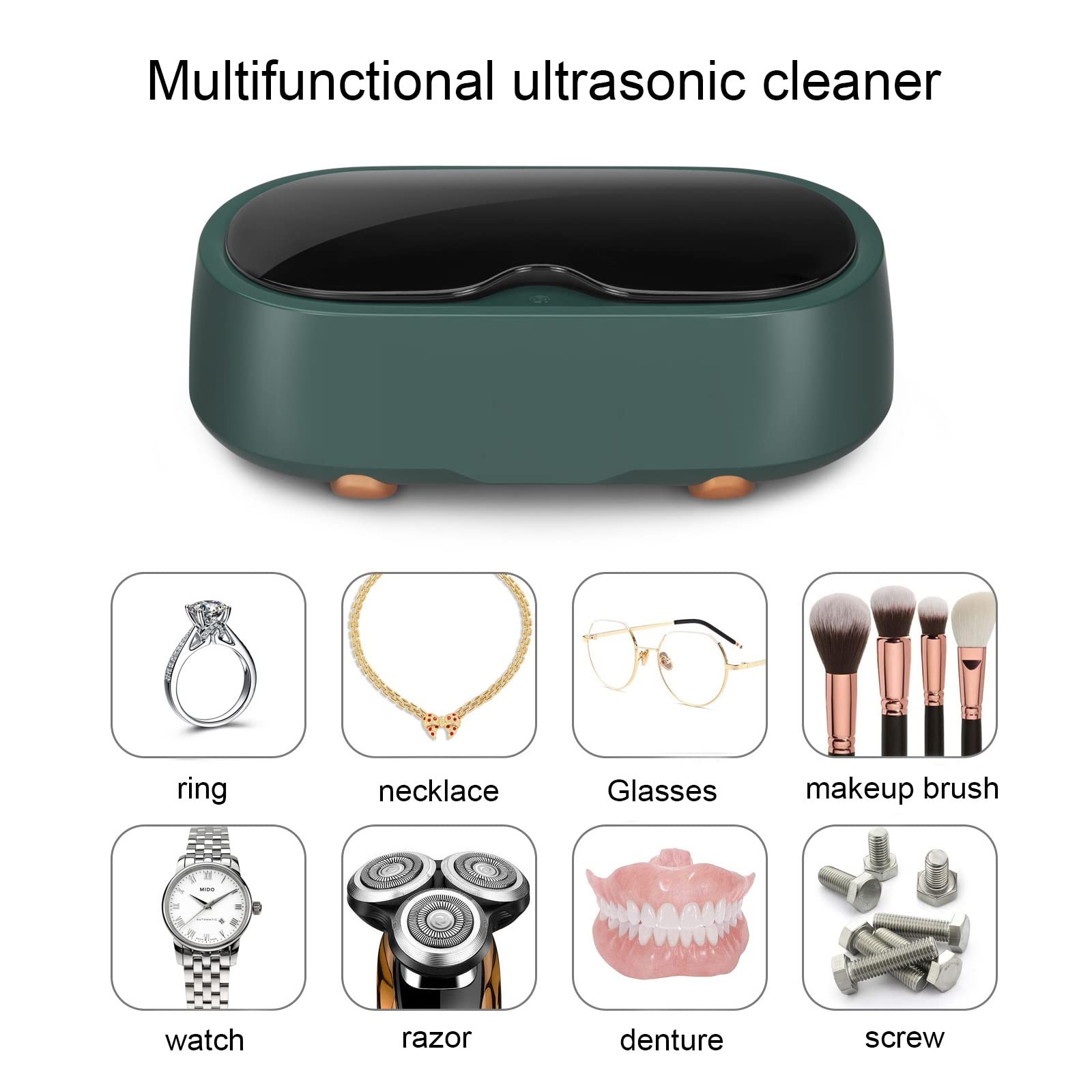 Limpiador ultrasónico con Tanque de Acero Inoxidable Limpiador sónico de 45 KHz para joyería Cepillo de Dientes Maquinilla de Afeitar Dentadura, Máquina de Limpieza de anteojos-320