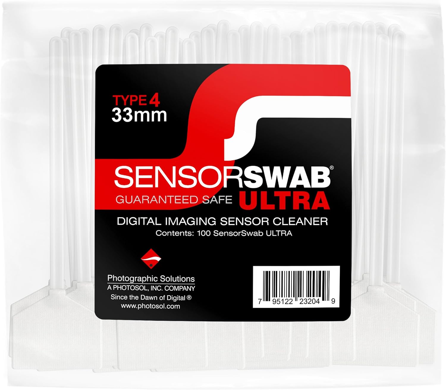 Sensor Swab Ultra 33mm Swabs - Camera Sensor Cleaner Swabs for Cleaning Medium Format Mirrored or Mirrorless SLR & DSLR Cameras. Sensor Dust & Oil Remover (Pack of 100)