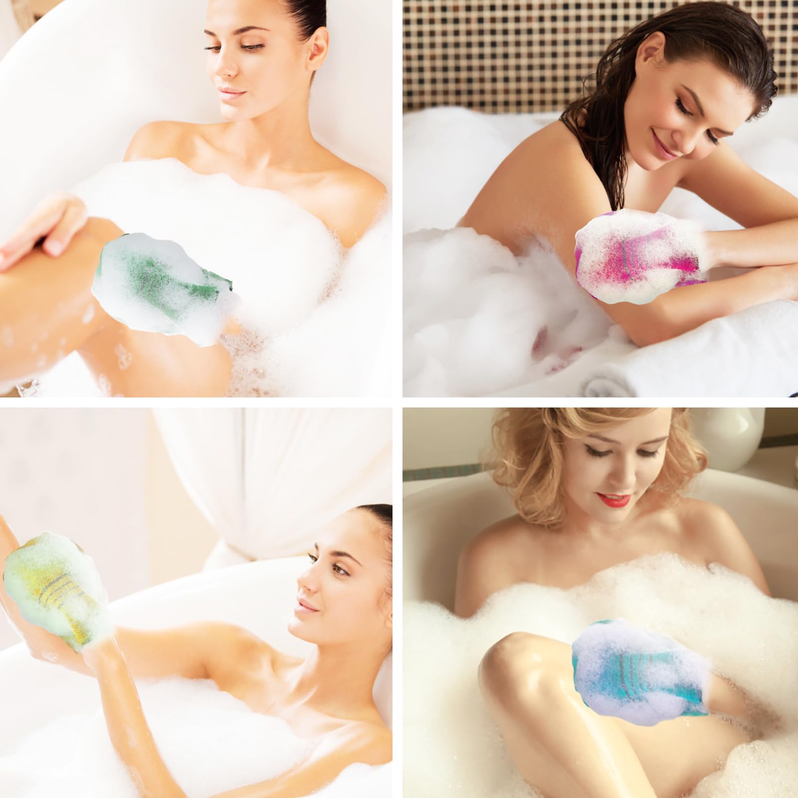 WLLHYF Koreańskie rękawiczki złuszczające, 12 szt. peeling do ciała rękawica złuszczająca kolorowa wielokrotnego użytku ściereczka do kąpieli włoski ręcznik do głębokiego czyszczenia martwych suchych