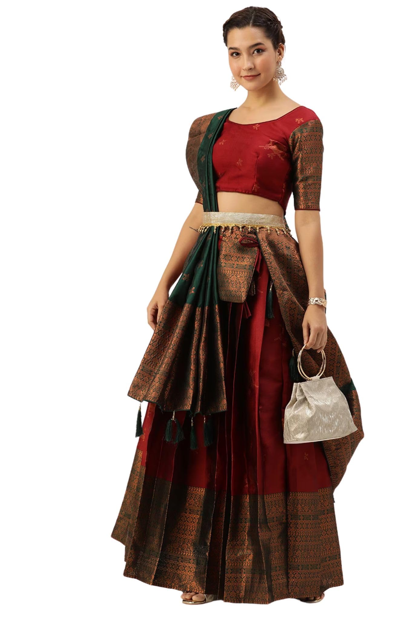 pinkbindi Traditional South Indian Pattu Lehenga Choli for Women-picture-17