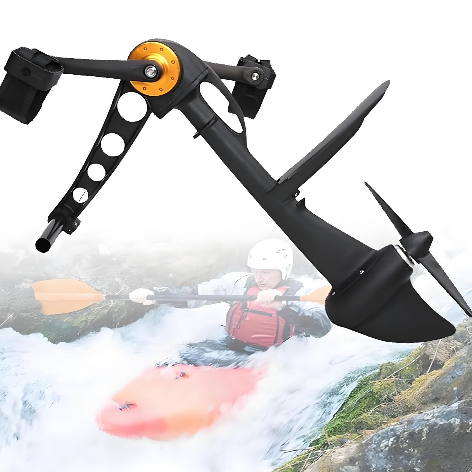 AiODiO Foot Operated Kayak,Suitable for Kayaks and Inflatable Fishing Boats, Sturdy Pedal Drive Propulsion Device Kayaks, 1 Person Foot Operated Kayak