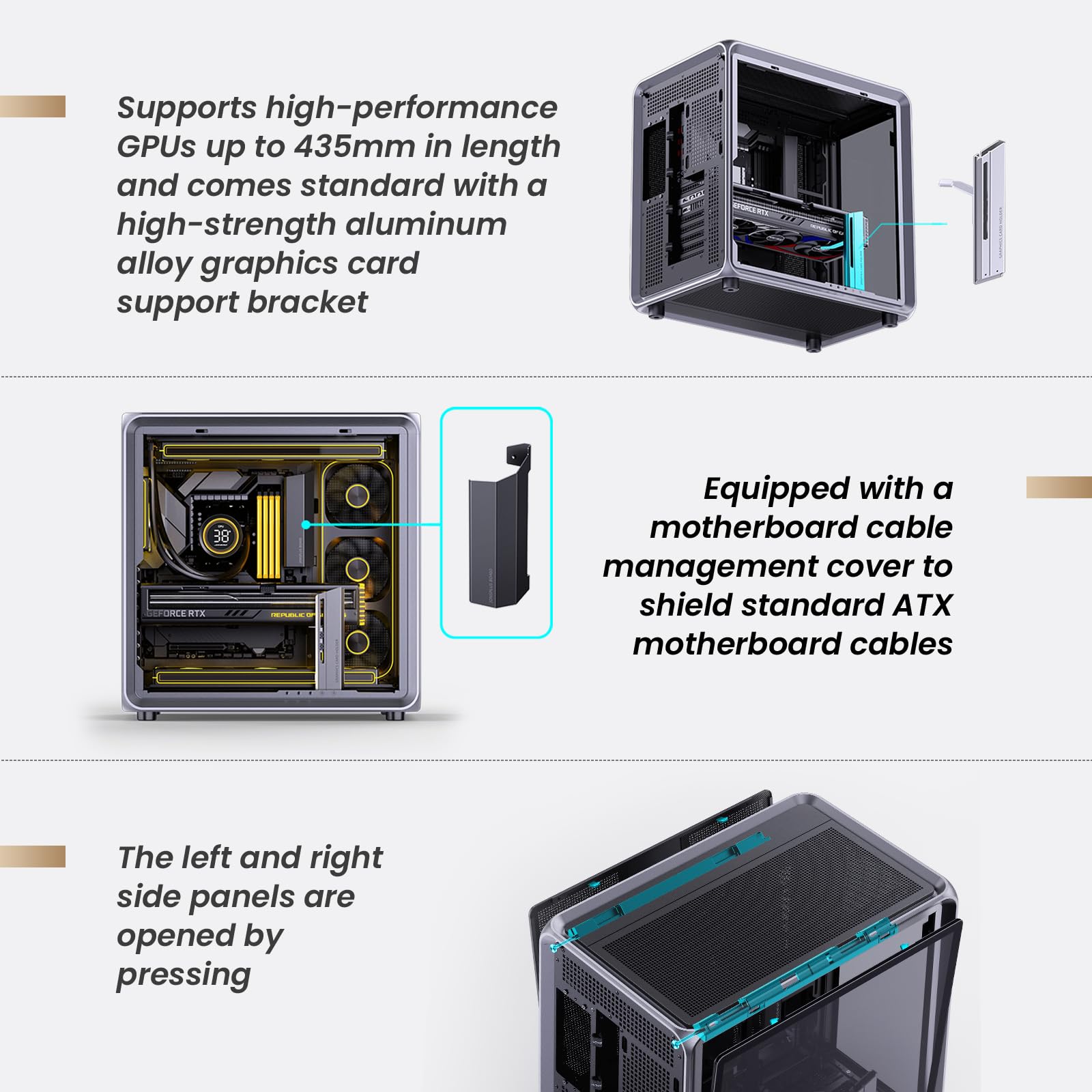 Amazon.co.jp: JONSBO BO400 グレー ATX PCケース、ミッドタワー