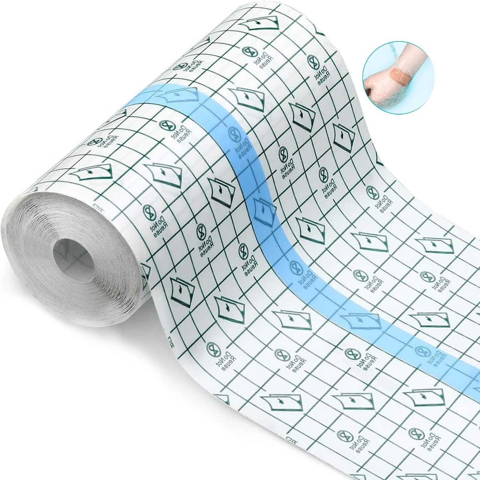 - 1 Roll Waterproof Film Roll, 5.1 x 32.8 ft (13 x 10 m), Film Dressing Transparent Bandage, Large Size, Scratch Protection Film, Scratch Power Pad, Large, Protective Tattoo Waterproof Scratch Tape