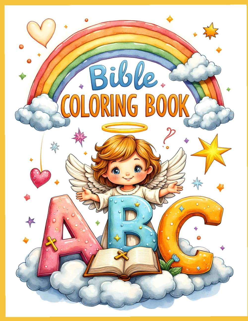 Bible ABC Coloring Book for Kids: A to Z Christian Alphabet Coloring Pages with Simple Bible Objects and Symbols for Toddlers and Preschoolers