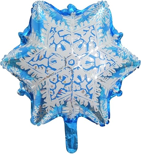 Miniatura 3 de Suministros para fiesta de cumpleaños de nieve, 137 globos de copo de nieve con globos de látex azul, plateado y morado, juego de globos de látex