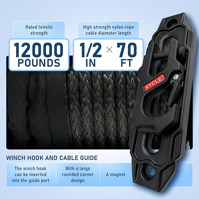 Winche Eléctrico 12000lbs 12V IP68 Control Remoto y Cable Sintético miniatura 7