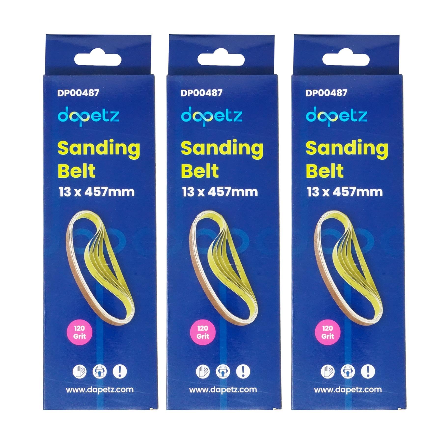 Dapetz ® Sanding Belts 13mm x 457mm, 15 Pieces Sander Belts 120 Grit Aluminum Oxide for Black+Decker Belt Sander, Ideal for Grinding, Sharpening, and Dedusting Wood, Paint, Varnish