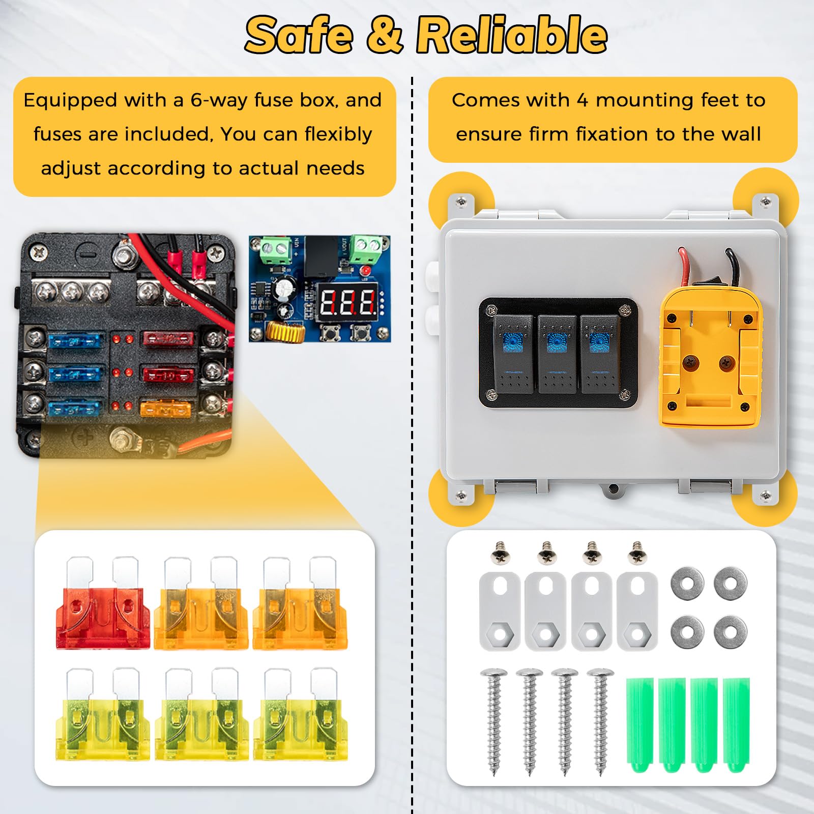 Volt Box Milwaukee 18v Battery Power Distribution Box For Dewalt 20V Battery ...