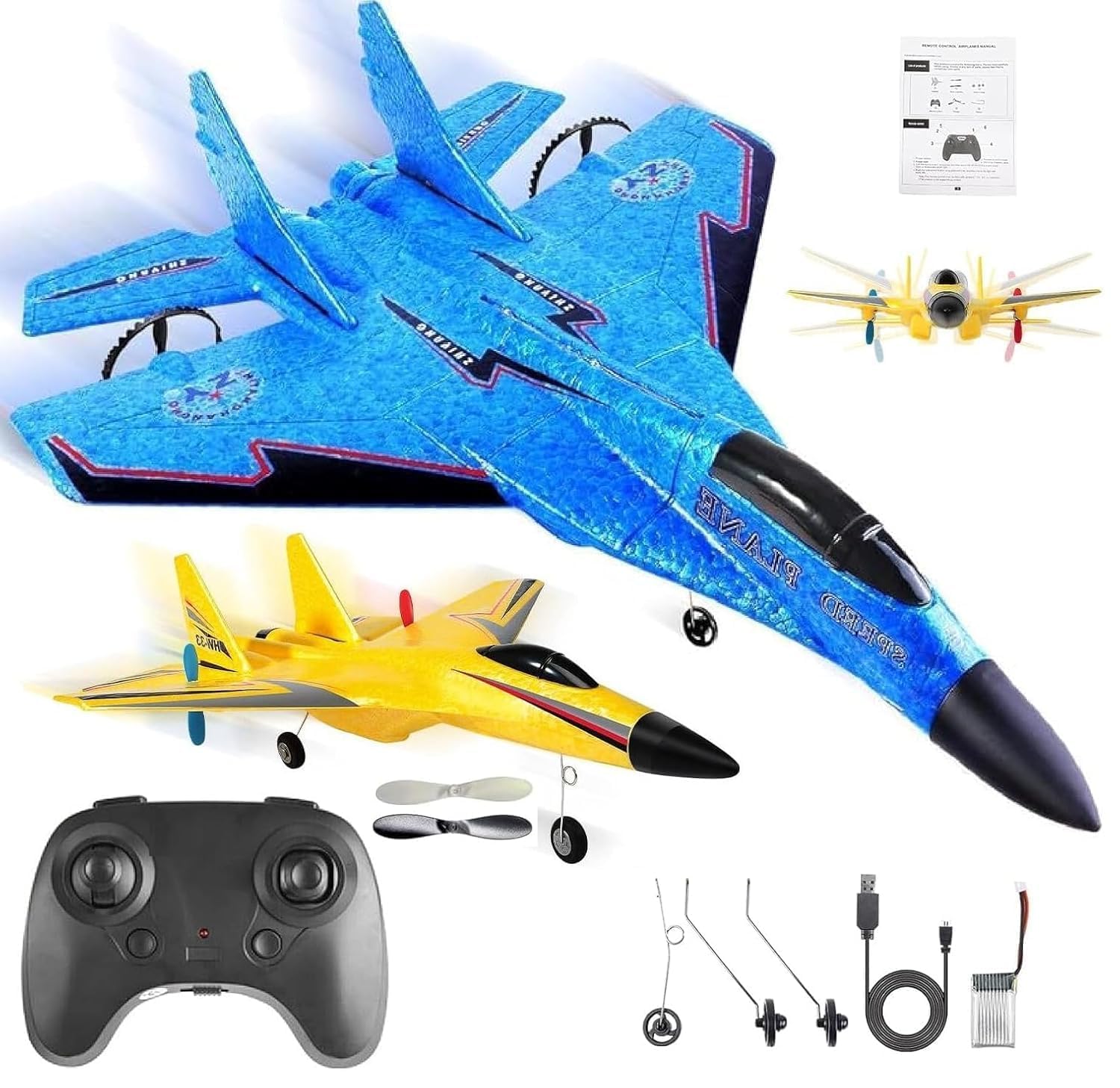 Amitasha Remote Control Airplane with Camera for Kids, RC Camera Glider Plane with Light Foam Aeroplane Fighter Jet for Kids Adults 360° Flip, Stunt Roll, Camera Drones Toy Gift for Kids Boys-image-31