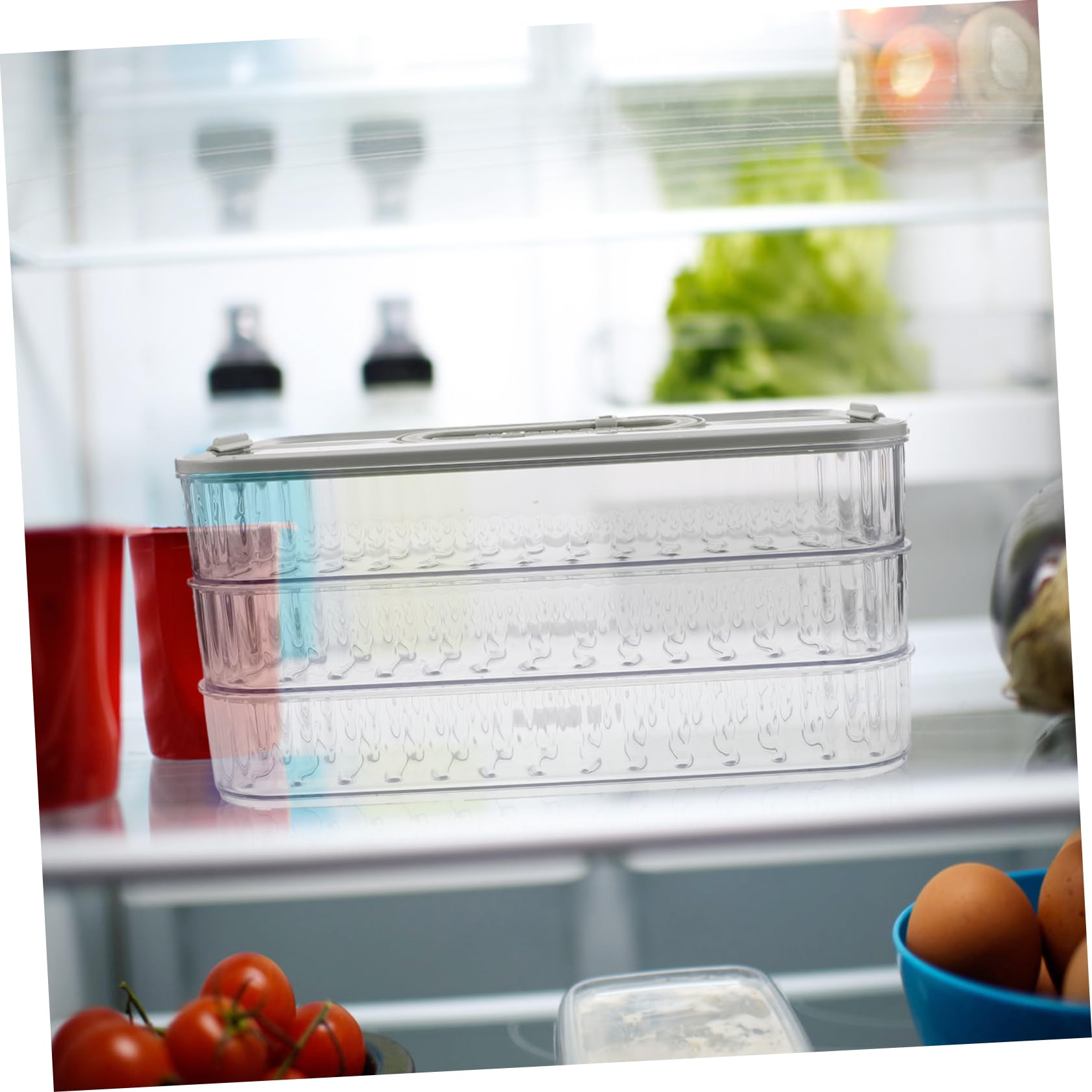 Boîte Alimentaire Plastique à Trois Niveaux, Empilable et Détachable
