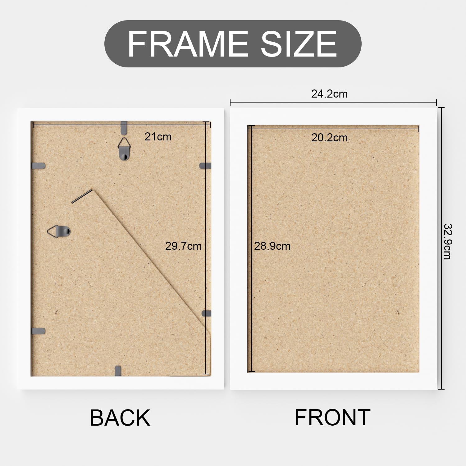 Zueyunstoo A4 Photo Frame, Pack of 3 White A4 Picture Frames (21x29.7cm), A4 Frame with Safe Perspex Front - Image 2