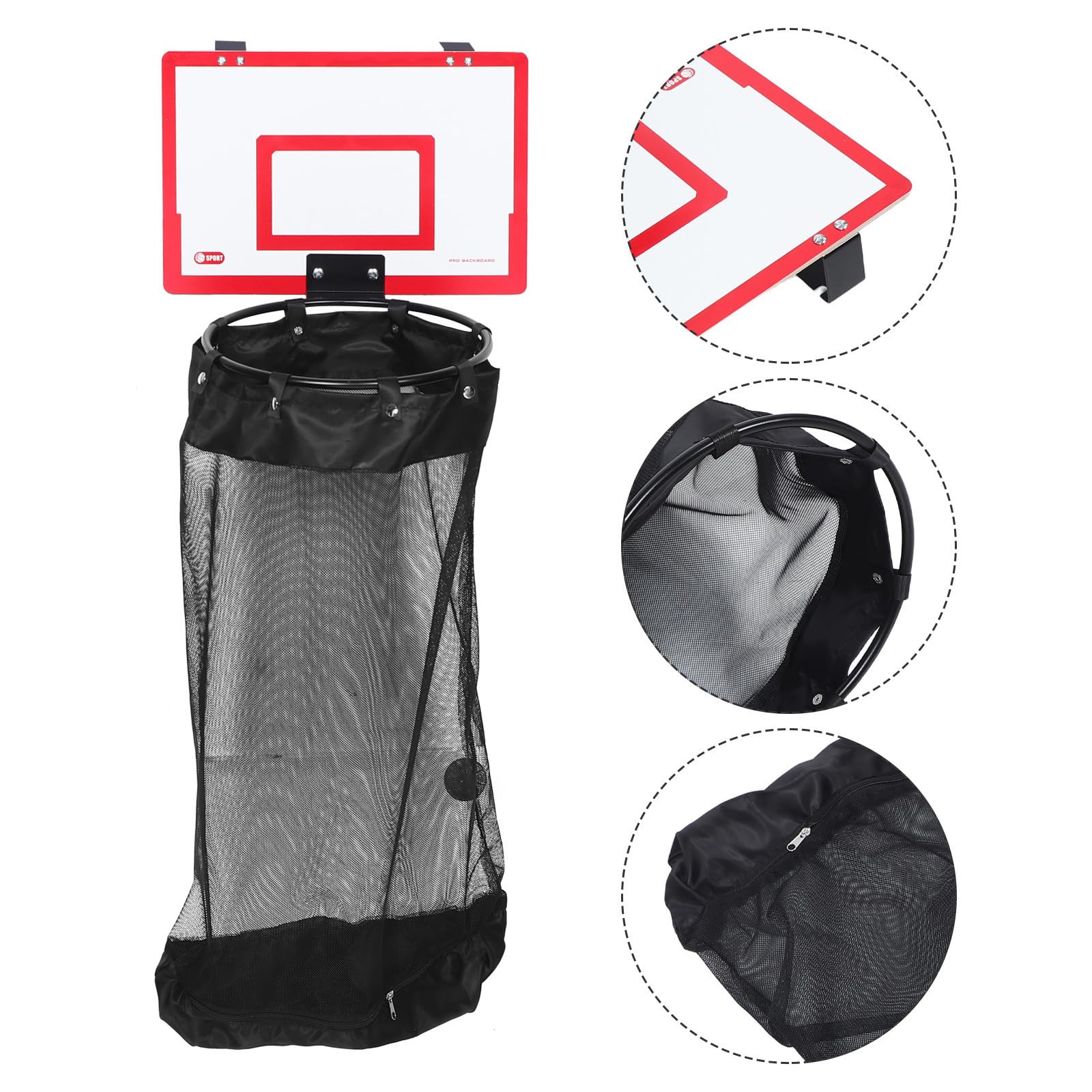 UPKOCH Cesto per Vestiti Sporchi da Appendere in Legno e Rete con Design Salvaspazio a Forma di Canestro da Basket per Camera da Letto e Dormitorio