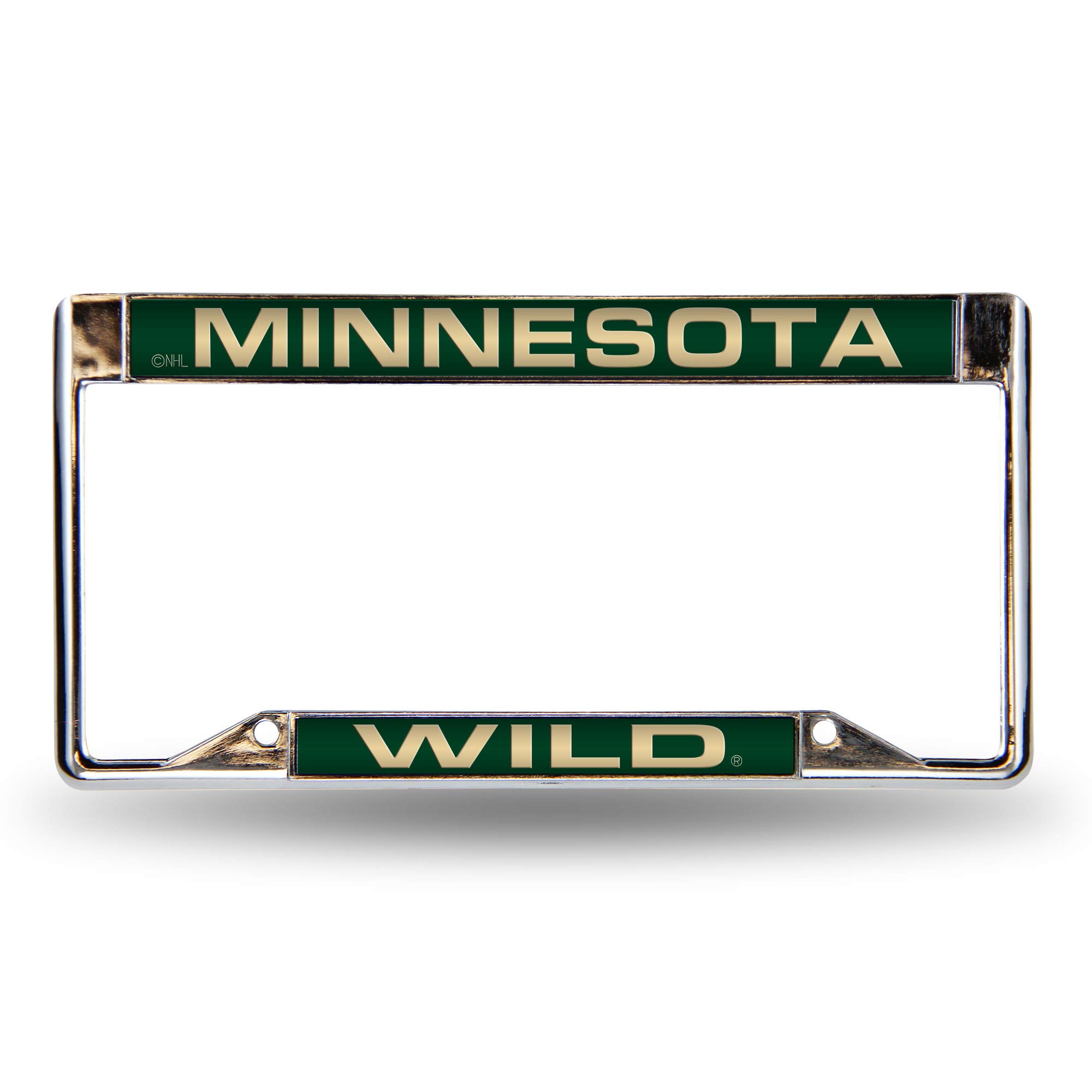 Rico Industries NHL Minnesota Wild Laser Cut Inlaid Standard Chrome License Plate Frame