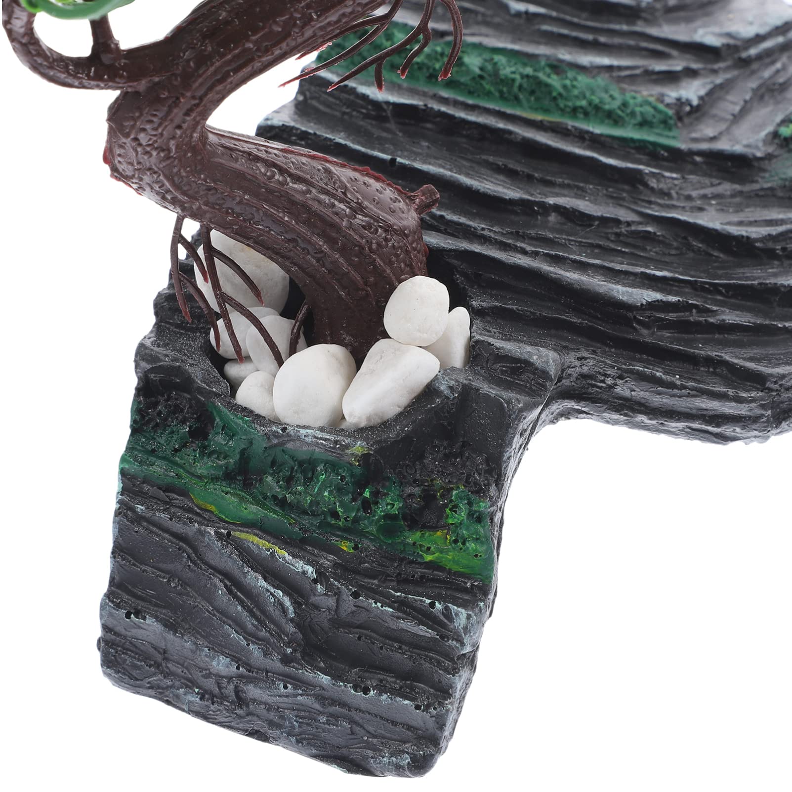 POPETPOP Escondite de Roca Simulado para Cueva de Reptiles Decoración de Terrario de Resina Escondite de Reptiles para Cueva y Árbol para Terrario