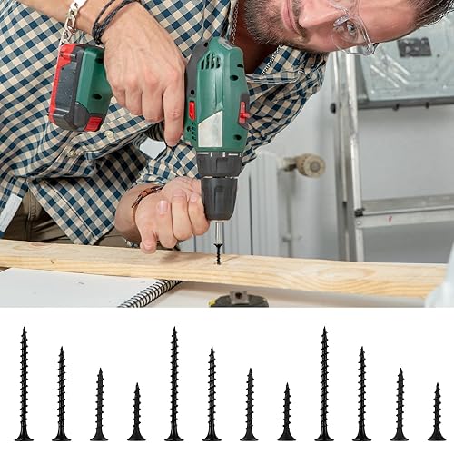 Miniatura 7 de 166 tornillos para paneles de yeso, tornillos de pared seca de rosca gruesa para paneles de yeso, 6 tornillos autorroscantes de cabeza de corneta