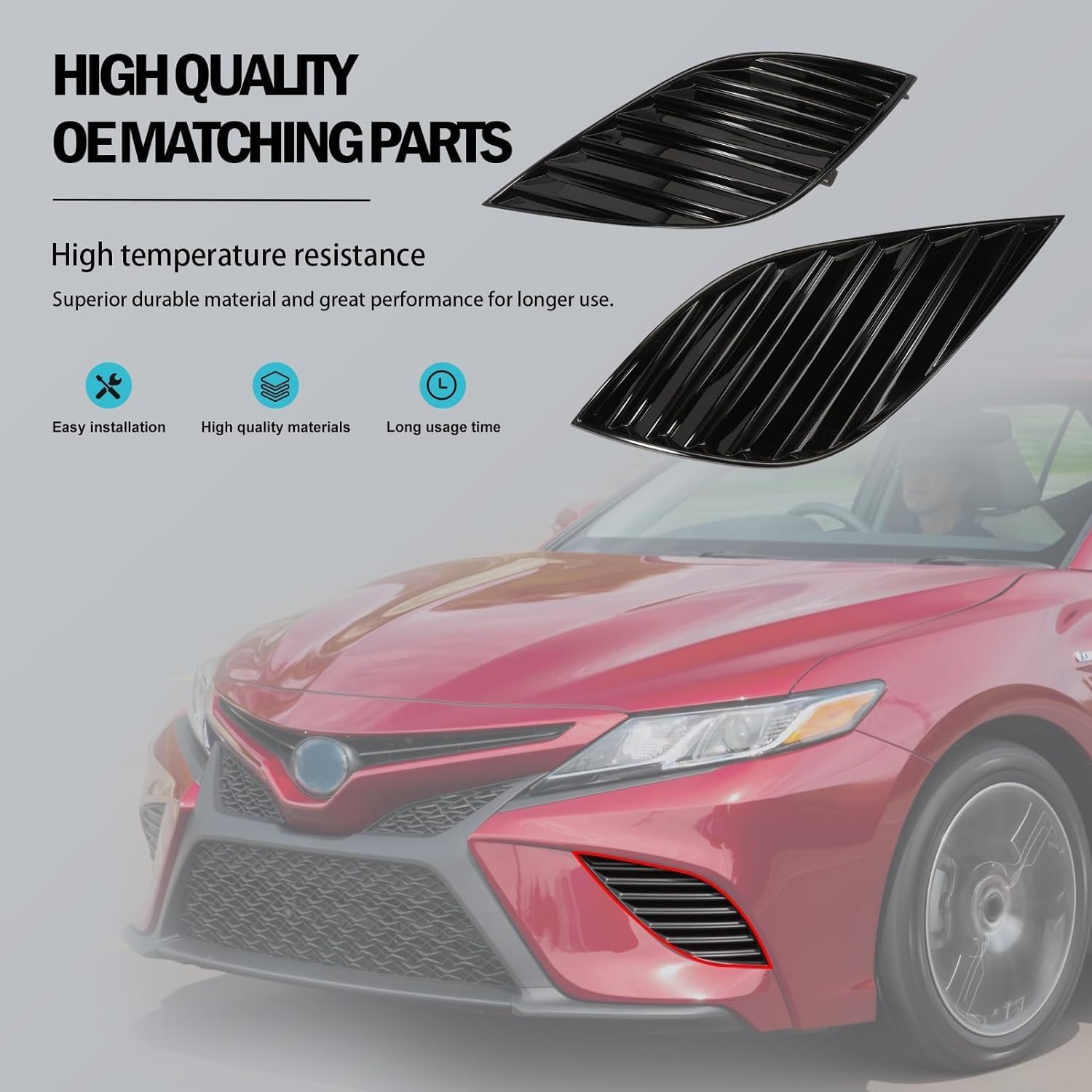 Front Bumper Fog Light Covers for Camry SE XSE Nightshade TRD 2018-2021, 81481-06170 81481-06180 Fog Lamp Cap - Image 7