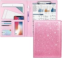 Vista 20 de WAVEYU Carpeta para CV, Portadocumentos, Portapapeles de piel sintética con cubierta para soporte legal, tamaño A4, para bloc de notas