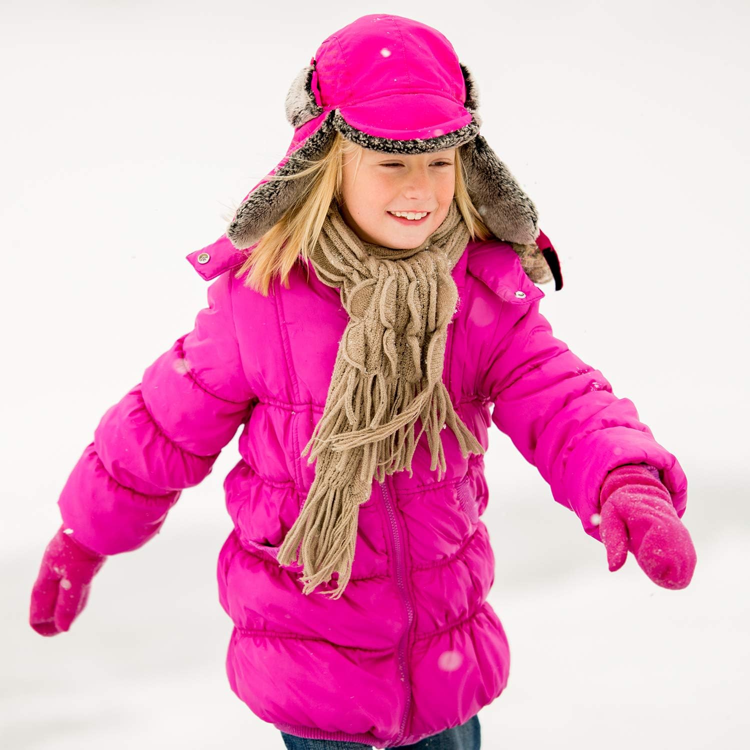 Toddler Baby Boy Girls Winter Warm Mittens - Kids Easy-On Sherpa Fleece Lined Snow Infant Gloves 2 Pairs - Image 6