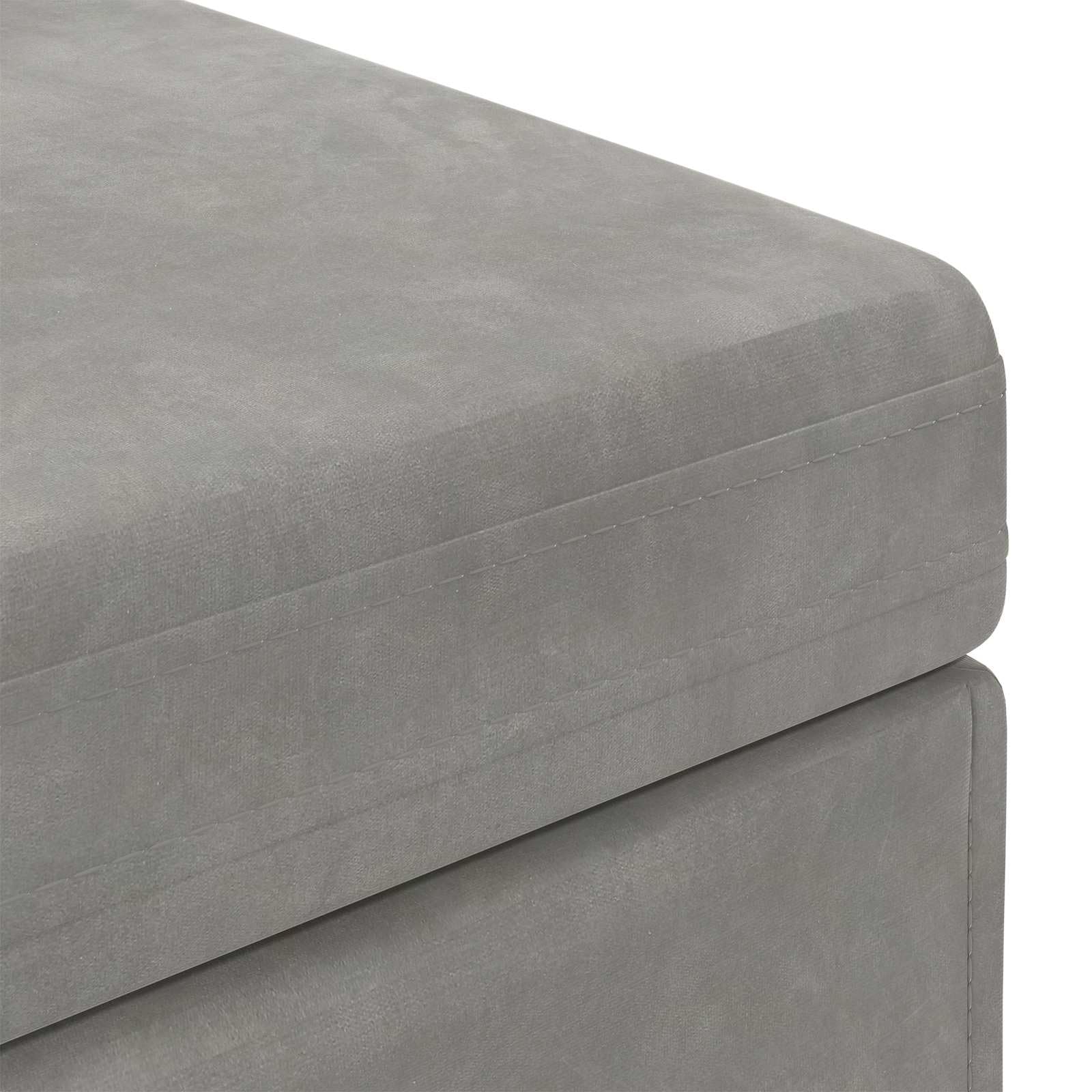 vidaXL Halka Jasnoszary 81 x 41 x 40 cm Welur i drewno inżynieryjne, Nowoczesny, trwały, kompaktowy stołek do kuchni, stylowy design, wygodne siedzenie, minimalistyczne meble