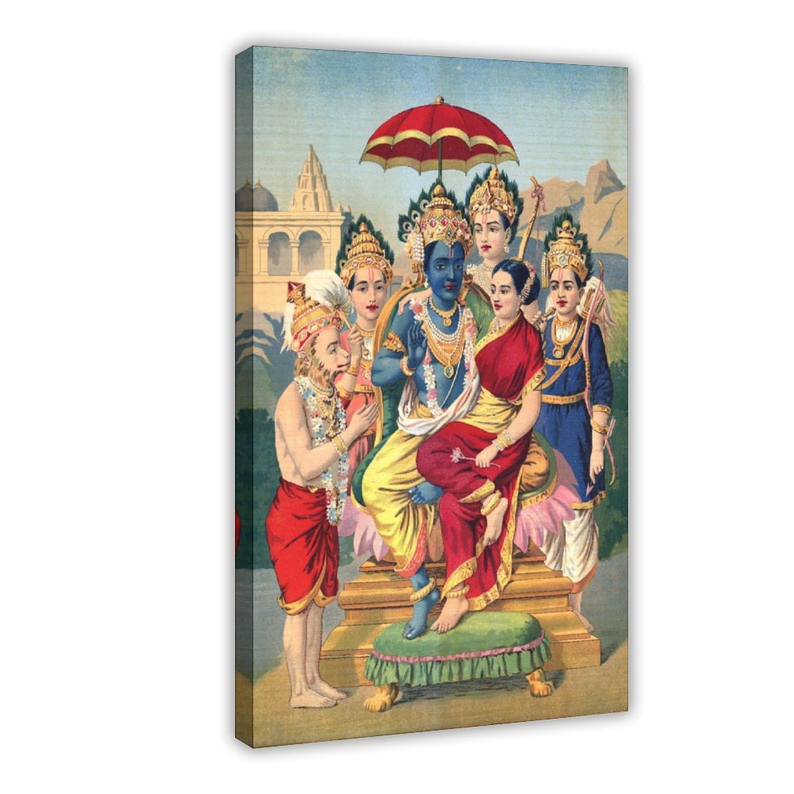 WCYB Raja Ravi Varma - Ramapanchayan Posters Prints Canvas Deco Paintings Wall Art Frame 20" L X 30" W