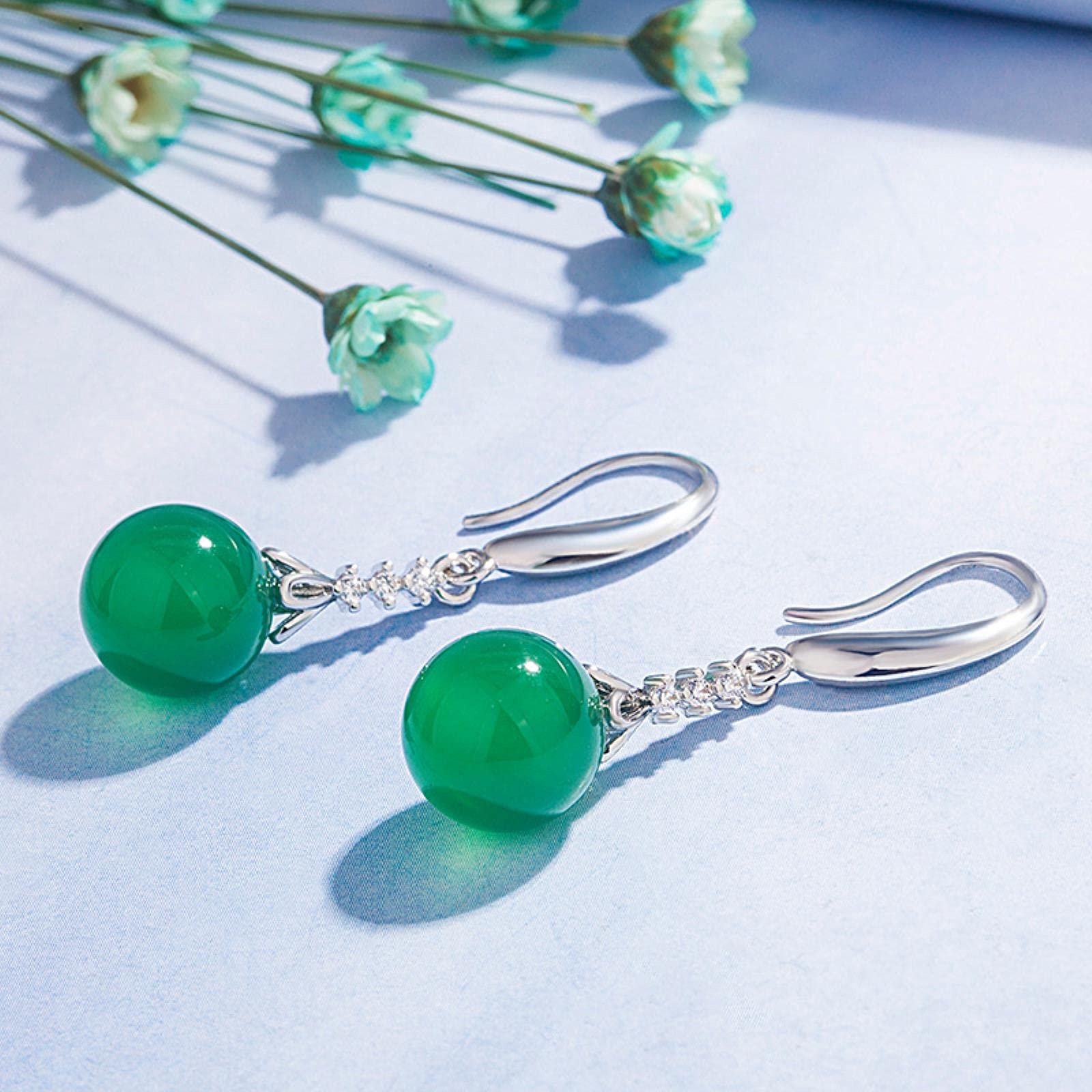 FINS Orecchini a bottone in argento sterling S925 blu