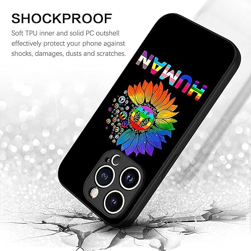Miniatura 5 de Funda para teléfono de orgullo gay LGBTQ de arcoíris humano, diseño de girasol, compatible con iPhone 16 15 14 13 12 11 Pro Max | Galaxy S25 S24 S23