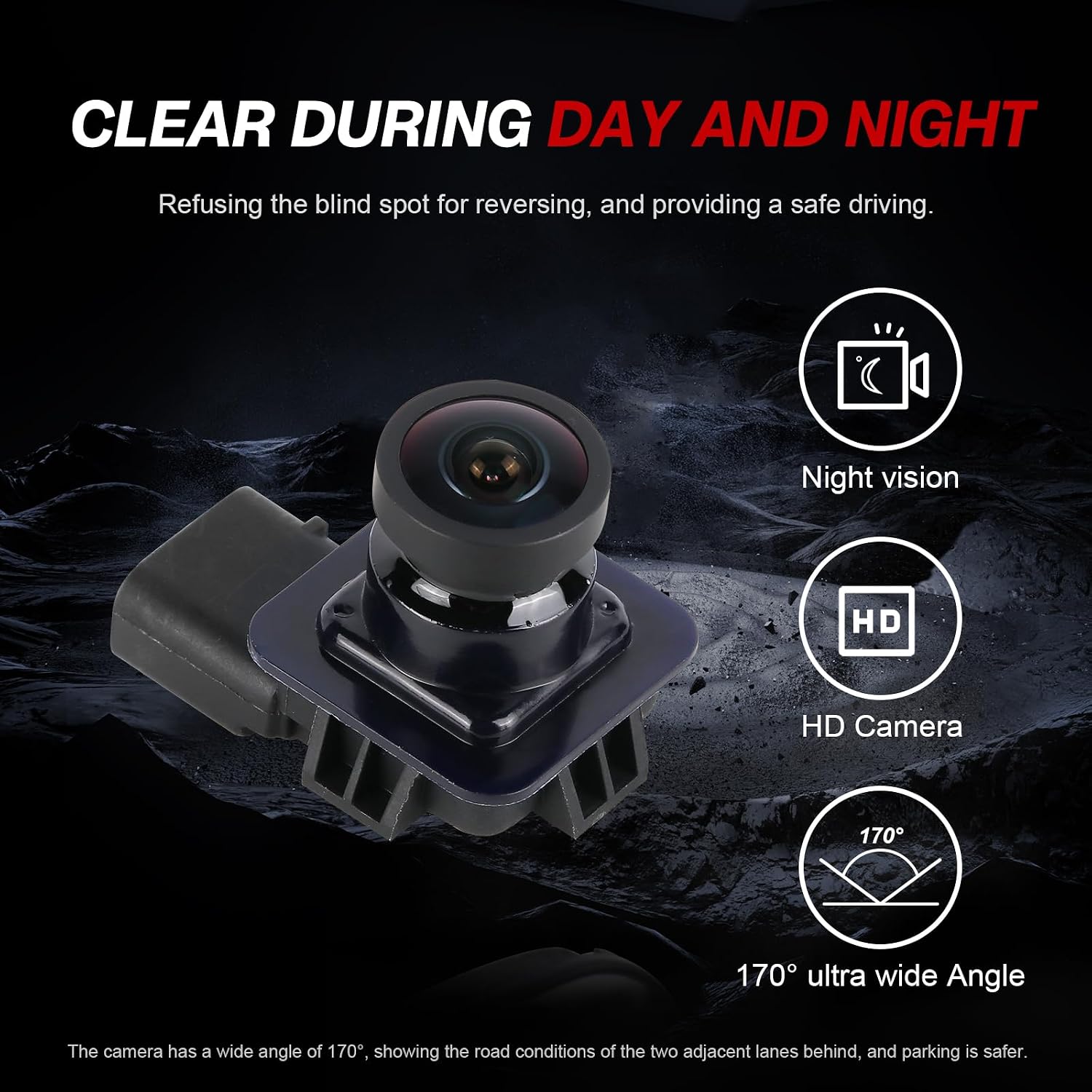 ES7Z-19G490-A Backup Camera Compatible with Ford Fusion 2013 2014 2015 2016 Parking Assist Rear View Camera Replace# DS7T19G490AA