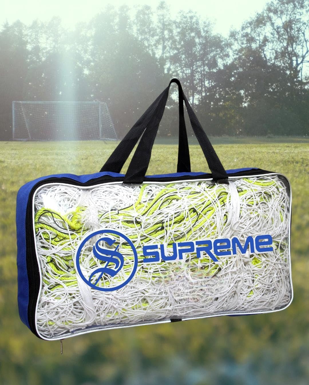 Supreme Football Net Nylon_2XP(Heavy) UV Treated (Pack of 1 Pair) Football Net (White)