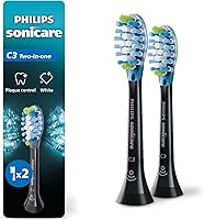 Vista 12 de Philips Sonicare C3 Dos-en-Uno - Cabezales de Reemplazo Genuinos para Cepillo de Dientes Eléctrico, Blanco, 2 Piezas, HX9042/65