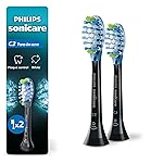 Philips Sonicare C3 Two-in-One - Genuine Replacement Electric Toothbrush Heads, Black, 2 Pack, HX9042/95