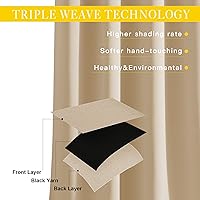 Vista 3 de NICETOWN - Panel de cortina para puerta corrediza, oscurecimiento de habitación, panel de puerta de patio opaco, cortinas con aislamiento térmico