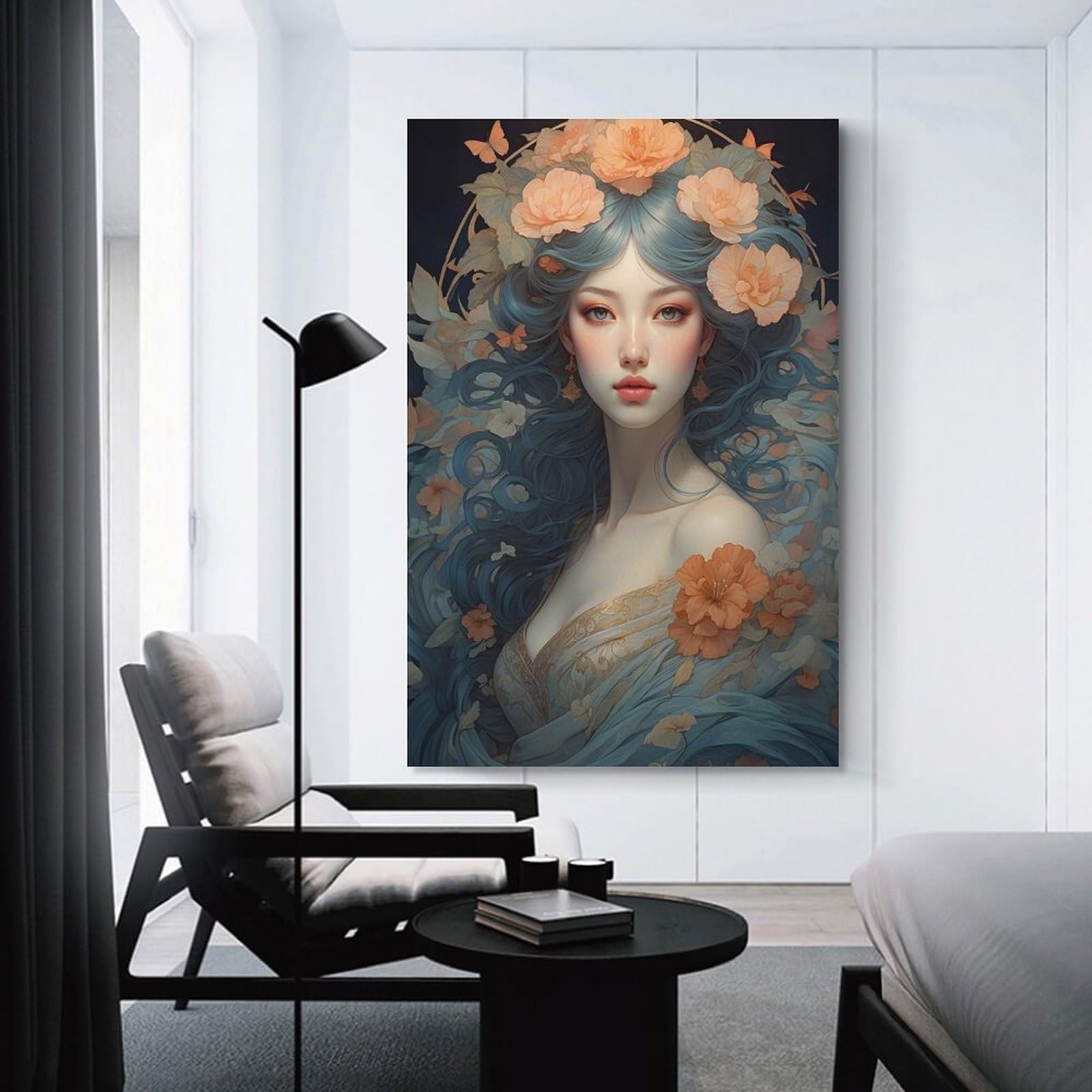 Junmoney Unframe-Harmony In Japanese Nature Canvas Wall Art Harmony In Japanese Nature, 12X18inch(30X45cm), For New Homes, Bedrooms Or Workspaces, Canvas Artwork With Gifting Potential