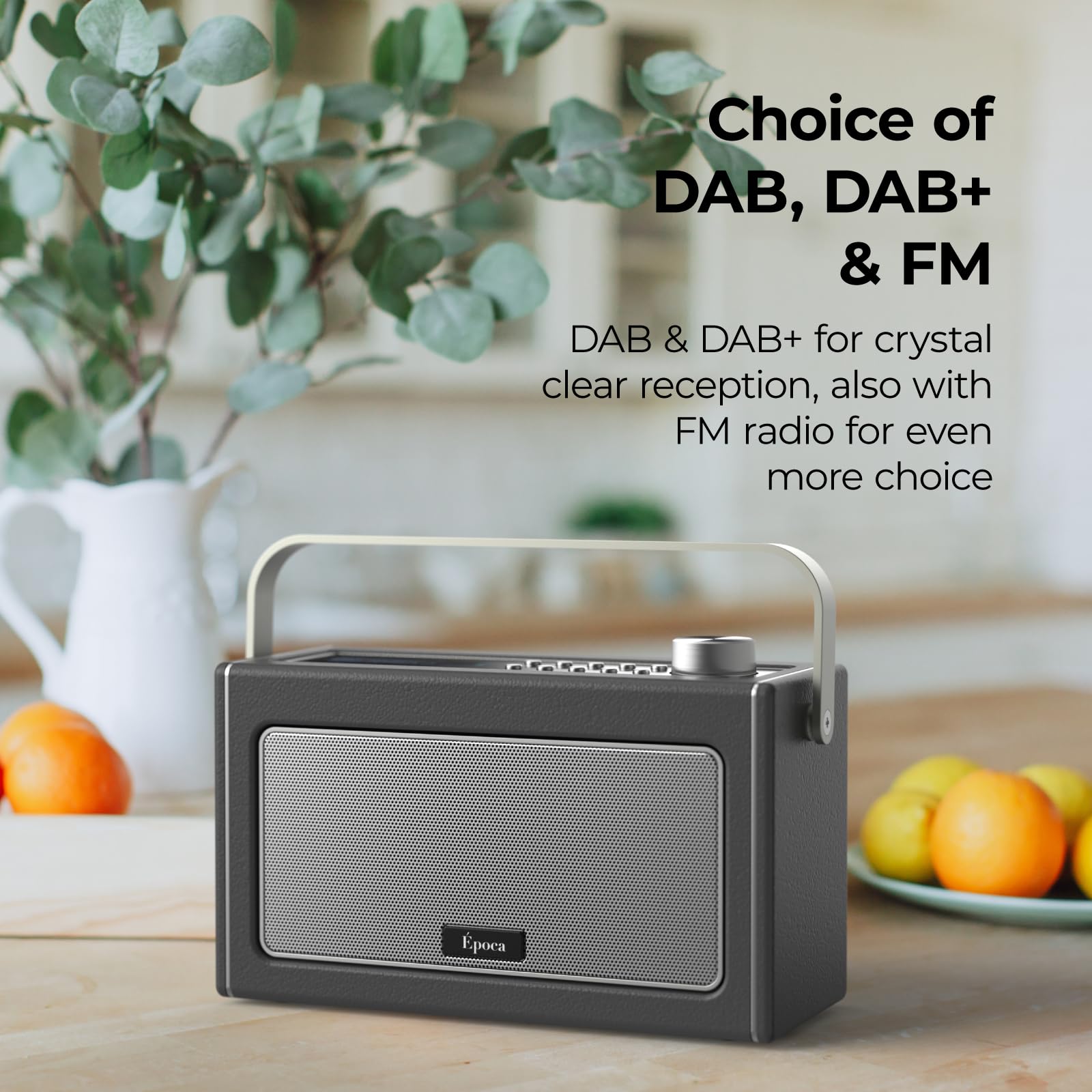 Radio DAB/DAB Plus, radio FM, haut-parleur Bluetooth portable, radio numérique avec charge USB pour 15 heures de lecture, haut-parleurs stéréo Bluetooth, rechargeable
