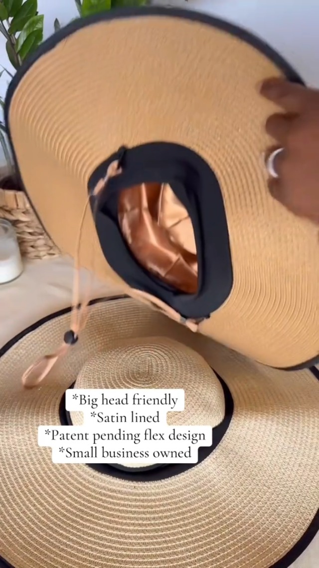 SHEfitsME Satin-Lined Stretchy, Packable Beach Hat with  display picture 2