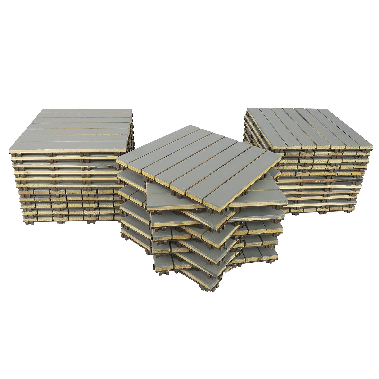 Buy Wooden Patio Deck Tiles(White Gray,33 PCs),DIY Interlocking Decking Tiles, Floor Tile,Water
